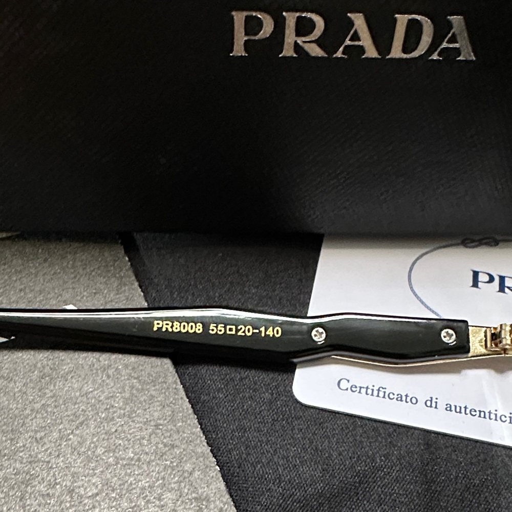 Prada Gold and Black Round Sunglasses - Picture 6 of 6
